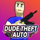 Drive, ride helicopters, fire, outrun police, and more in Dude Theft Auto. In this bustling city, this open-world action game lets you choose your activities.