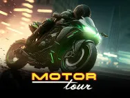 The racing game Motor Tour immerses players in the thrill of motorbike riding. The stunts and sounds create a strong atmosphere when playing.