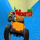 This thrilling online racing game is called Race Monster Truck. The players take control of powerful monster trucks and compete in thrilling races.